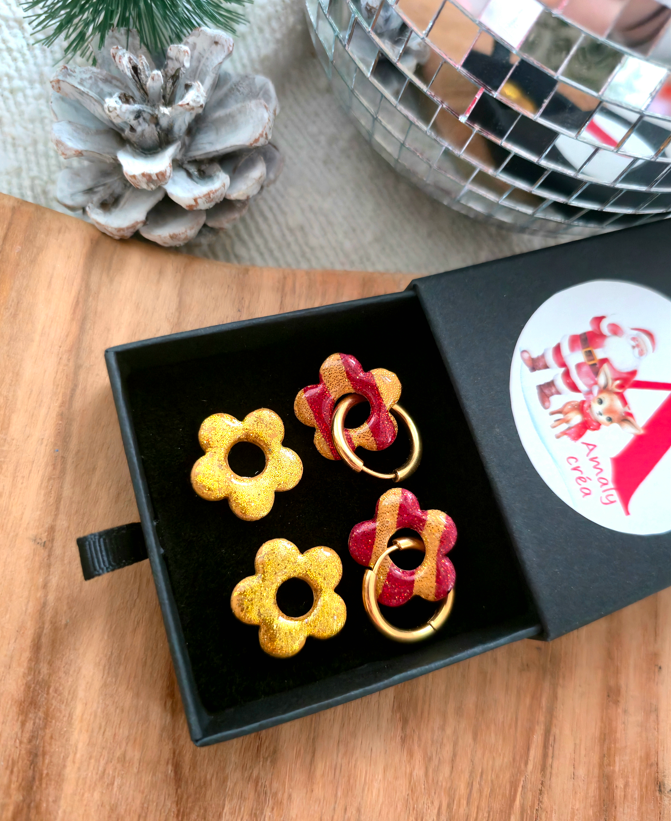 Box Jade noël - dorée et rouge rayé