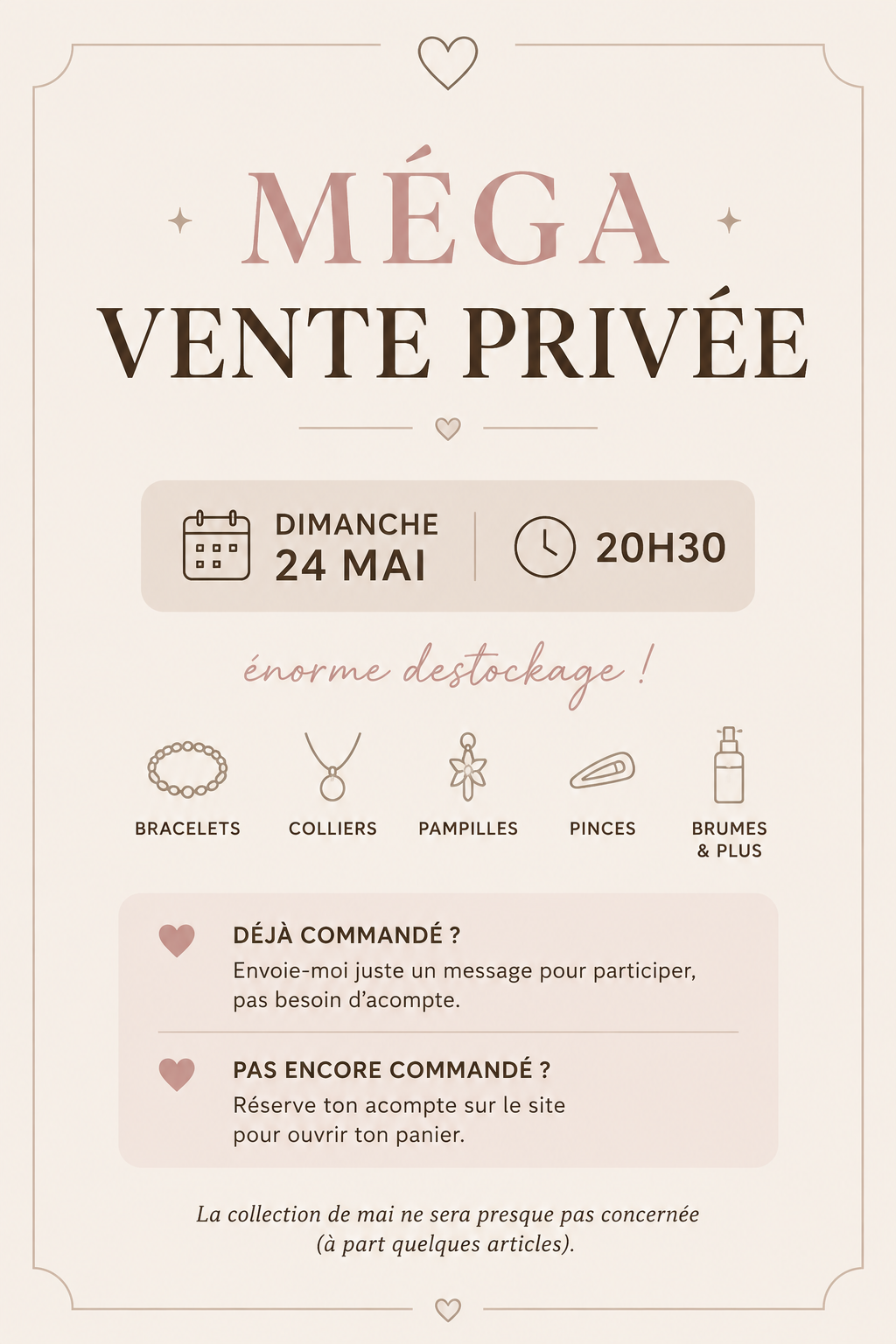 Accompte vente privée