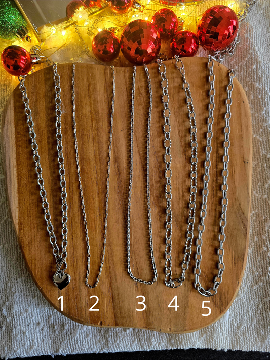 chaines collier  argenté