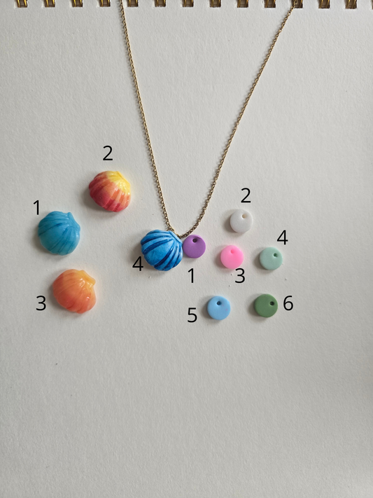 🌸Collier Coquillage + rond  personnalisable 🌸