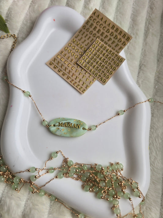 Bracelet gourmette vert 🌼