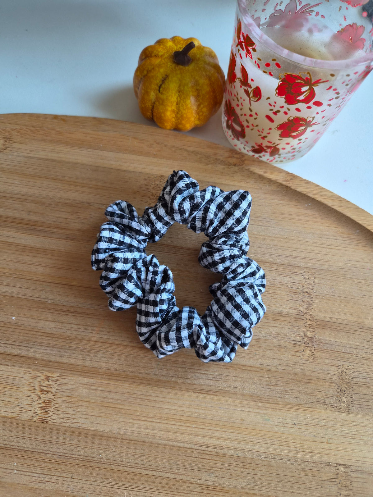 Chouchou classique - vichy noir et blanc