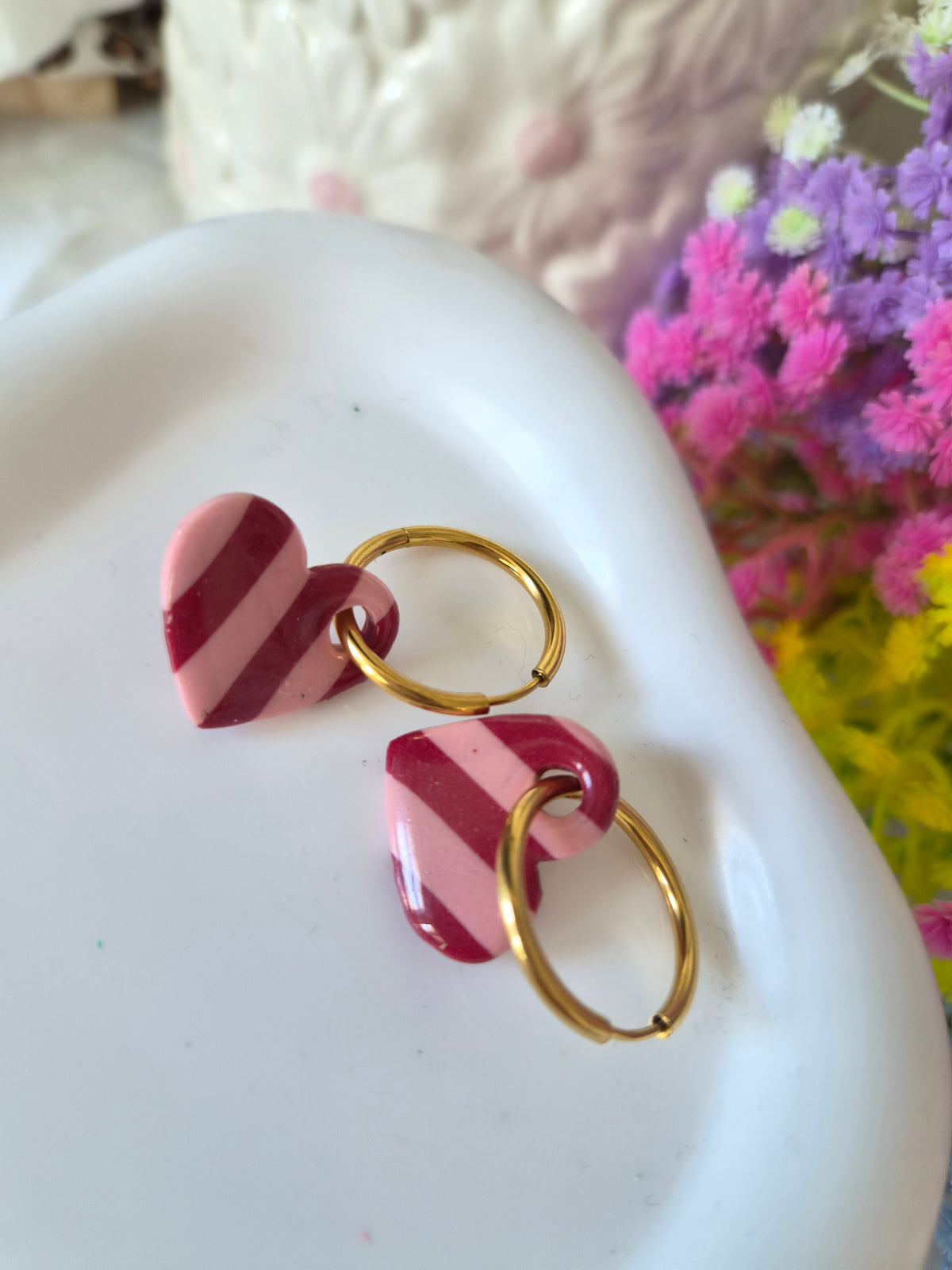 Lova rayé rose et rouge