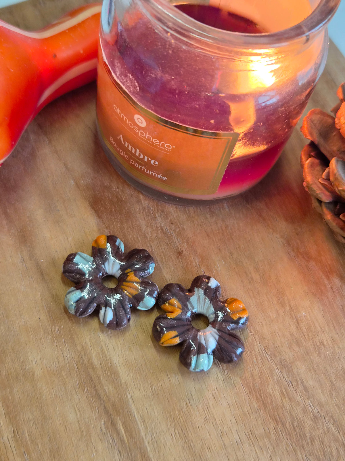 Siana marron tache orange et sauge