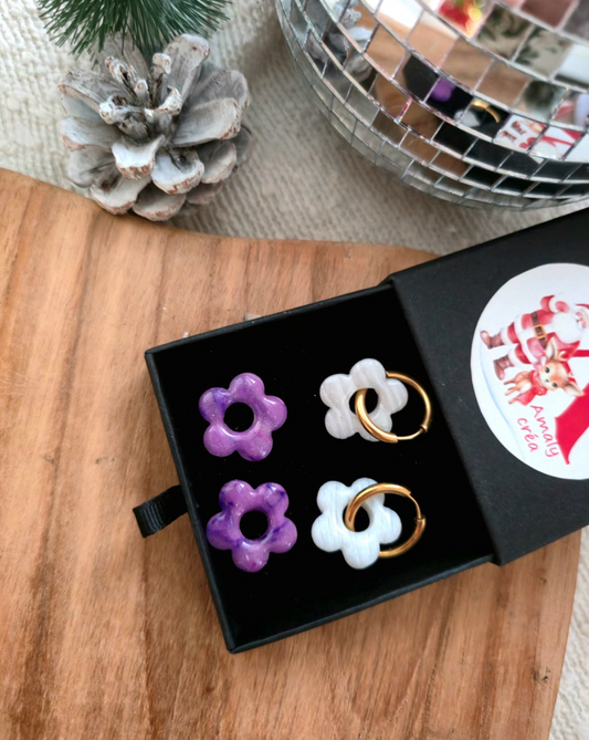 Box Jade noël - Violet  et blanc