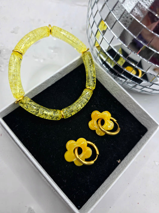 box Esme + pampilles assortie - Jaune