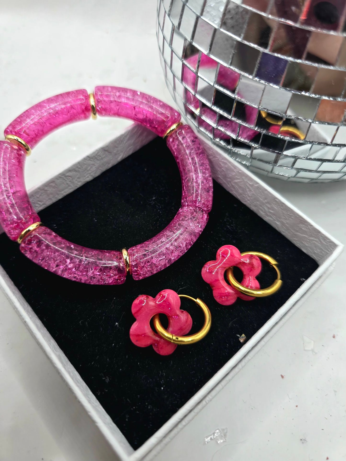 box Virginia + pampilles assortie - Fuchsia