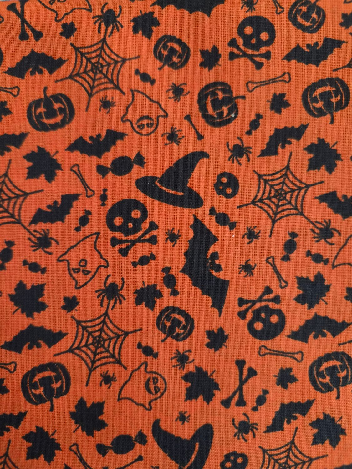 Tissu Halloween orange - Amaly Créa
